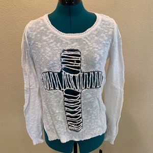 MUSTARD SEED Peekaboo Cross & Chain Detail Top